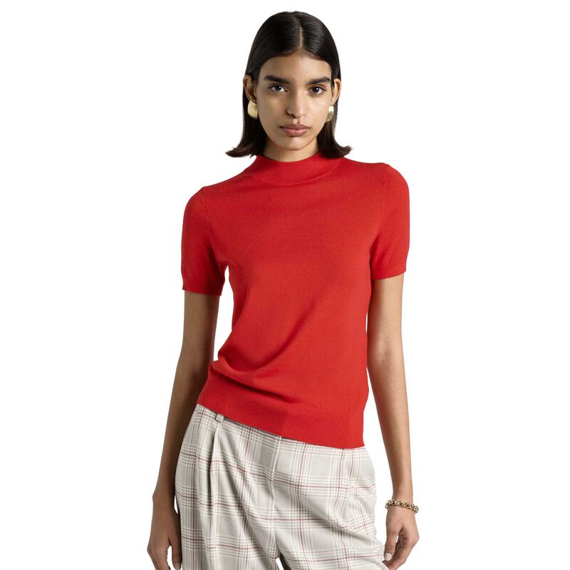 Cue Short Sleeve Mock Neck Knit image number 0